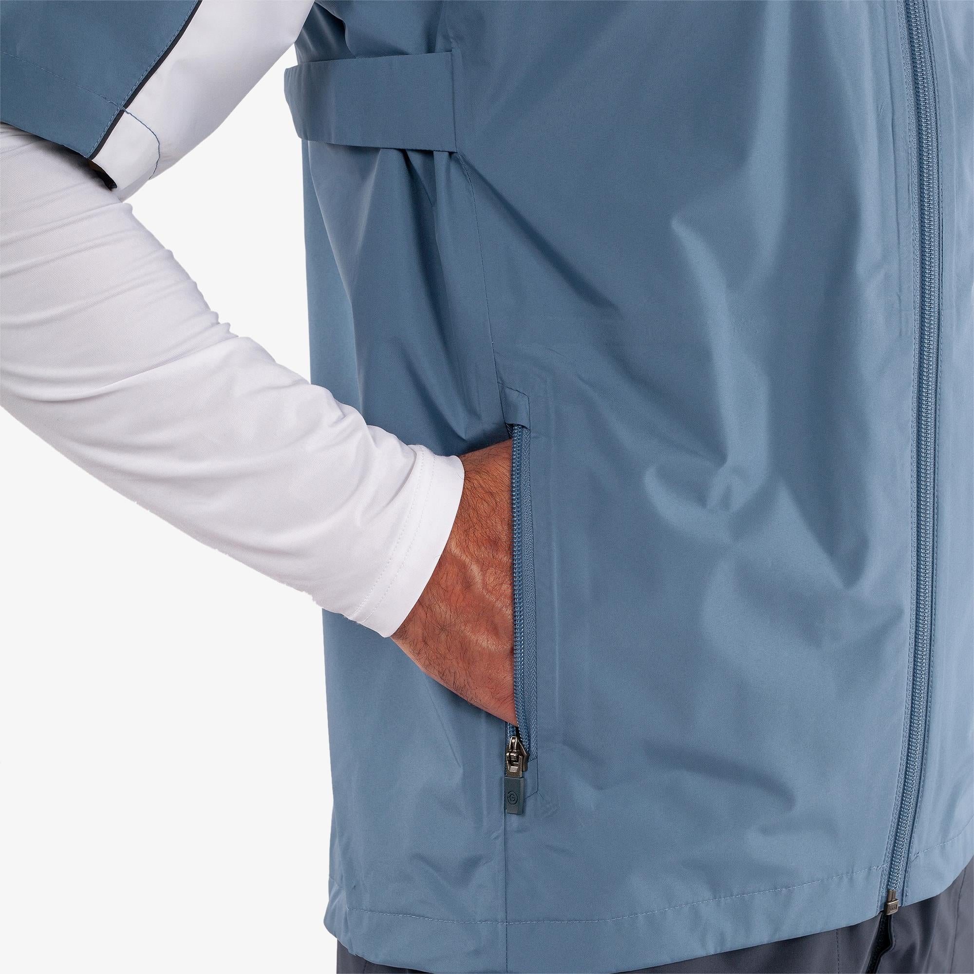 Galvin Green Air Dryvr Pertex Mens Short Sleeve Waterproof Golf Jacket Moonlight Blue/White